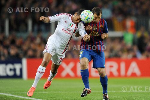 Milan   Javier Mascherano Barcellona match between Milan  Barcelona 3-1 Milan Barcelona, Spain. 
