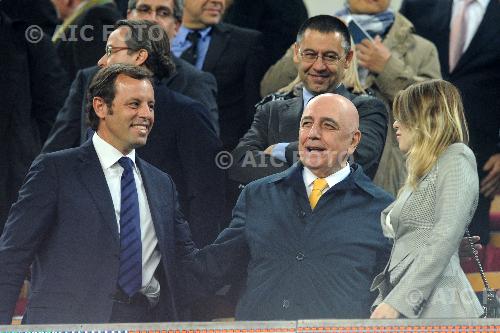 Barcellona   Galliani e Berlusconi Milan match between Milan  Barcelona 3-1 Milan Barcelona, Spain. 