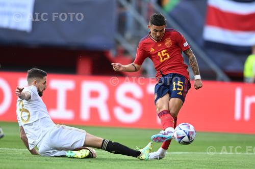 Spain Jorginho Jorge Luiz Frello Filho Italy 2023 Enschede, Netherlands. Goal 1-0 