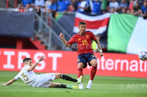 Spain Jorginho Jorge Luiz Frello Filho Italy 2023 Enschede, Netherlands. Goal 1-0 