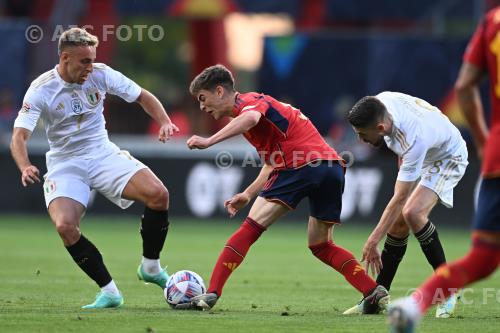 Italy Gavi Pablo Martin Spain Jorginho Jorge Luiz Frello Filho De Grolsh Veste final match between Spain 2-1 Italy Enschede, Netherlands. 