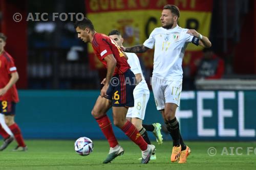 Spain Ciro Immobile Italy Jorginho Jorge Luiz Frello Filho De Grolsh Veste final match between Spain 2-1 Italy Enschede, Netherlands. 