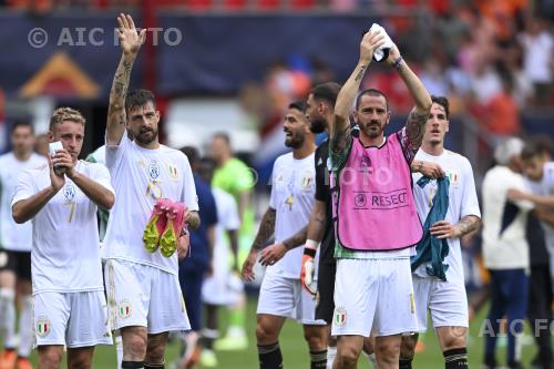 Italy Francesco Acerbi Italy Davide Frattesi De Grolsh Veste final match between   Netherlands 2-3 Italy Enschede, Netherlands. 