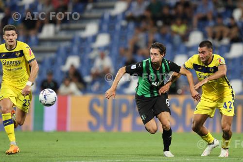 Hellas Verona Samuele Mulattieri Sassuolo Diego Coppola Mapei match between Sassuolo 3-1 Hellas Verona Reggio Emilia, Italy 