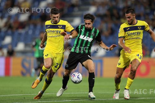 Hellas Verona Samuele Mulattieri Sassuolo Diego Coppola Mapei match between Sassuolo 3-1 Hellas Verona Reggio Emilia, Italy 