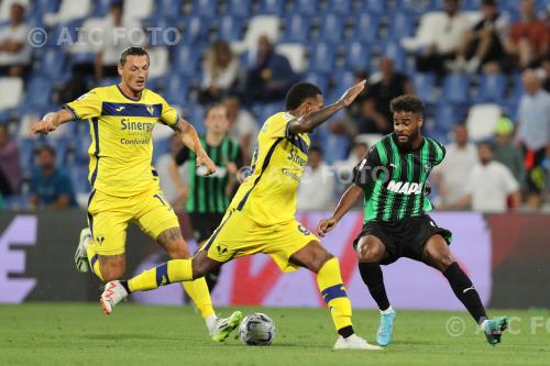 Hellas Verona Michael Folorunsho Hellas Verona Emil Ceide Mapei match between Sassuolo 3-1 Hellas Verona Reggio Emilia, Italy 