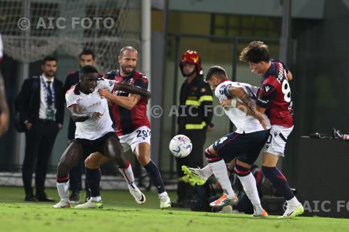 Cagliari Lorenzo De Silvestri Bologna Alessandro Deiola Italian championship  2023 2024 3°Day Renato Dall Ara match between Bologna 2-1 Cagliari 