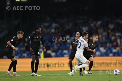 Napoli Luis Alberto Romero Alconchel Lazio Andre Zambo Anguissa Italian championship  2023 2024 3°Day Diego Armando Maradona match between  Napoli 1-2 Lazio 
