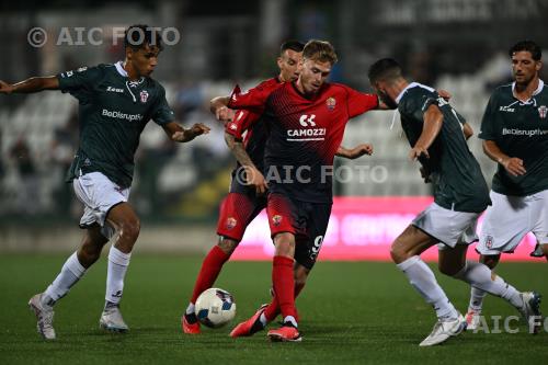 Pro Vercelli Erik Gerbi Lumezzane Agostino Camigliano Italian championship 2023 2024 Lega Pro 1 °Day Silvio Piola match between Pro Vercelli 4-1 Lumezzane 