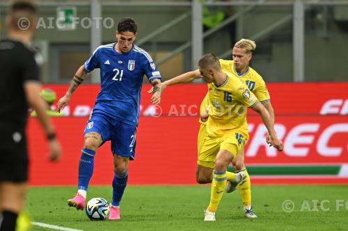 Italy Mykhailo Mudryk Ukraine Vitaliy Mykolenko Giuseppe Meazza final match between  Italy 2-1 Ukraine Milano, Italy. 