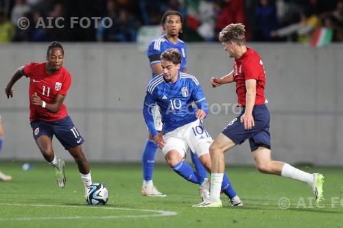 Norway U21 Gaetano Pio Oristanio Italy U21 David Moller Wolfe Druso final match between Italy U21 2-0  Norwey U21 Bolzano, Italy. 