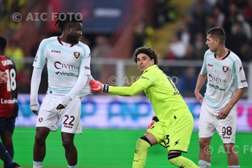 Salernitana Guillermo Ochoa Salernitana Lorenzo Pirola Luigi Ferraris match between  Genoa 1-0 Salernitana Genova, Italy 