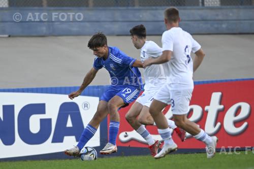 Italy U17 Bedri Dunga Greece U17 Konstantinos Vyrsokinos Tullo Morgagni final match between Greece U17 2-1  Italy U171 Forli, Italy. 