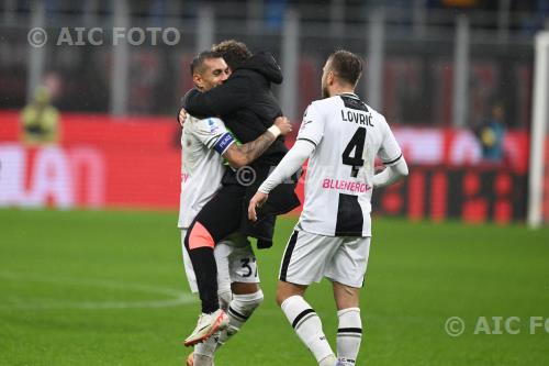 Udinese Simone Pafundi Udinese Sandi Lovric Giuseppe Meazza match between  Milan 0-1 Udinese Milano, Italy 