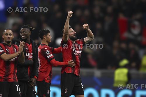 Milan Tijjani Reijnders Milan Rafael Leao UEFA Champions League 2023 2024 Group F , Match 3 Giuseppe Meazza match between Milan 0-0 Psg 