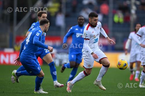 Cagliari Jacopo Fazzini Empoli Ardian Ismajli Carlo Castellani match between    Empoli  0-1 Cagliari Empoli, Italy 