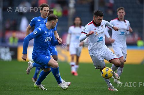 Cagliari Jacopo Fazzini Empoli Ardian Ismajli Carlo Castellani match between    Empoli  0-1 Cagliari Empoli, Italy 