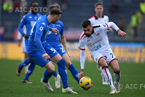 Cagliari Jacopo Fazzini Empoli Ardian Ismajli Carlo Castellani match between    Empoli  0-1 Cagliari Empoli, Italy 