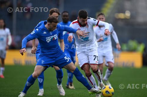 Cagliari Jacopo Fazzini Empoli Ardian Ismajli Carlo Castellani match between    Empoli  0-1 Cagliari Empoli, Italy 