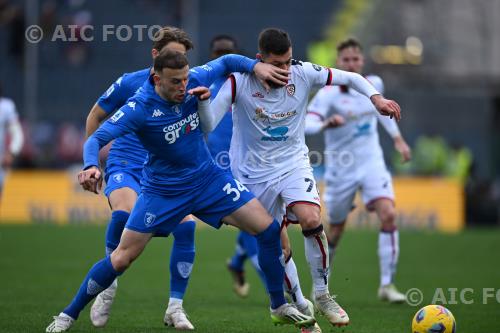 Cagliari Jacopo Fazzini Empoli Ardian Ismajli Carlo Castellani match between    Empoli  0-1 Cagliari Empoli, Italy 