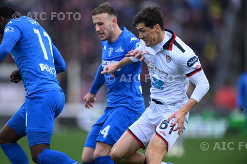 Cagliari Ardian Ismajli Empoli Emmanuel Gyasi Carlo Castellani match between    Empoli  0-1 Cagliari Empoli, Italy 