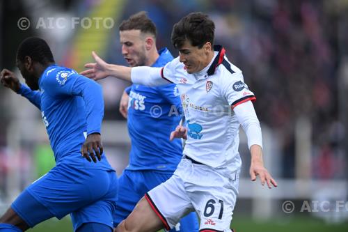 Cagliari Ardian Ismajli Empoli Emmanuel Gyasi Carlo Castellani match between    Empoli  0-1 Cagliari Empoli, Italy 