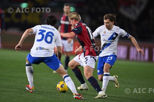 Inter Victor Kristiansen Bologna Nicolo Barella Renato Dall Ara match between Bologna 0-1 Inter Bologna, Italy 