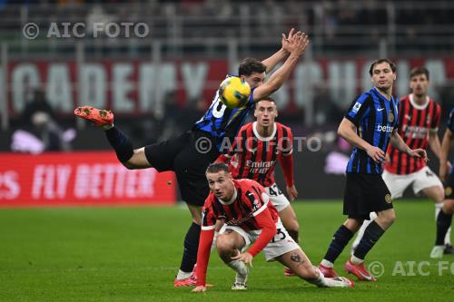 Inter Francesco Camarda Milan Nicolo Barella Giuseppe Meazza match between   Milan 1-1 Inter Milano, Italy 
