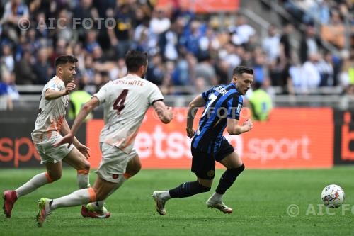 Inter Stephan El Shaarawy Roma Bryan Cristante Giuseppe Meazza match between   Inter 0-1 Roma Milano, Italy 