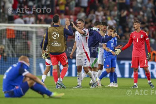 Italy U21 Sebastiano Desplanches Italy U21 Jacopo Sassi A. Malatinsky final match between Slovakia U21 0-1 Italy U21 Trnava, Slovakia 