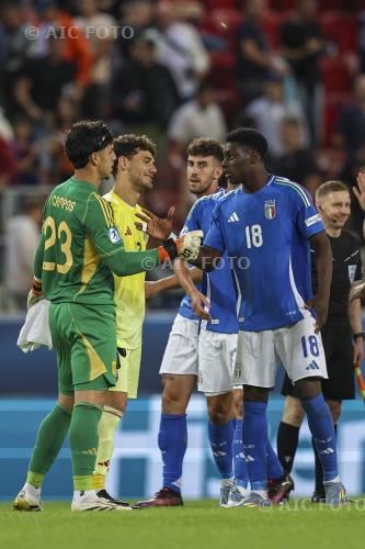 Italy U21 Issa Doumbia Italy U21 Matteo Ruggeri UEFA Under 21 Slovakia 2025 Group A, Match 18 A. Malatinsky final match between Spain U21 1-1 Italy U21 