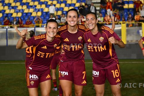 Roma Women Evelyne Viens Roma Women Alice Corelli Romeo Menti match between Roma Women 3-0 Lazio Women Castellammare di Stabia, Italy 