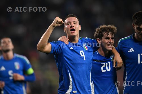 Italy U21 Matteo Dagasso Italy U21 Davide Bartesaghi A. Giovanni Zini match between Italy U21 5-1 Armenia U21 Cremona, Italy 