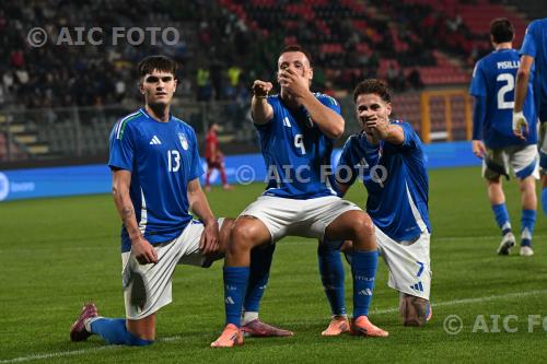 Italy U21 Francesco Camarda Italy U21 Luca Cherubini A. Giovanni Zini match between Italy U21 5-1 Armenia U21 Cremona, Italy 