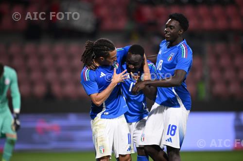 Italy U21 Luca Koleosho Italy U21 Jeff Ekhator A. Giovanni Zini match between Italy U21 5-1 Armenia U21 Cremona, Italy 