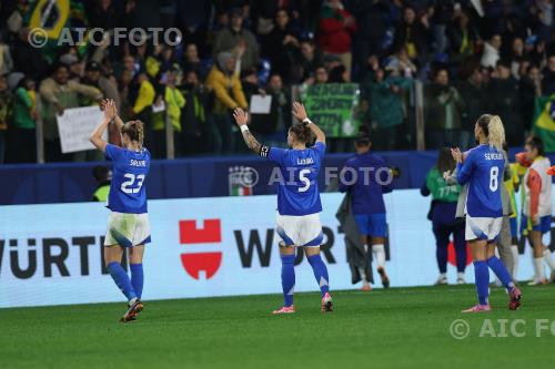 Italy Elena Linari Italy Emma Severini Ennio Tardini match between  Italy Women 0-1 Brazil Women Women Parma, Italy.