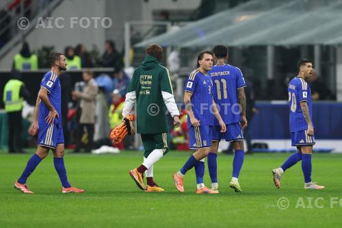 Italy Mateo Retegui Italy Gianluca Scamacca Fifa World Cup Qualifier  2028 Day 10 Group I Giuseppe Meazza match between   Italy 1-4 Norvegia 