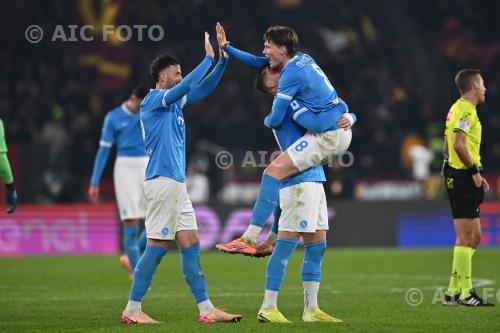 Napoli Sam Beukema Napoli Scott McTominay Olimpic match between   Roma 0-1 Napoli Roma, Italy 