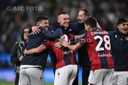 Bologna Ciro Immobile Bologna Nicolo Cambiaghi Italian championship  2025 2026 Italian SuperCup, 2 Semifinal Al -Awwal match between  Bologna 4-3 (d.c.r.) Inter 