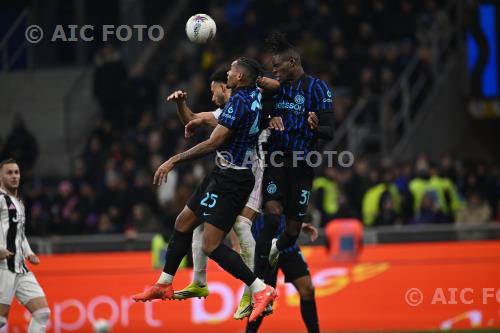 Inter Lloyd Kelly Juventus Yann Aurel Bisseck Giuseppe Meazza match between   Inter 3-2 Juventus Milano, Italy 