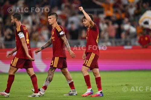 Roma Gianluca Mancini Roma Bryan Cristante Olimpic match between   Roma 4-0 Fiorentina Roma, Italy 