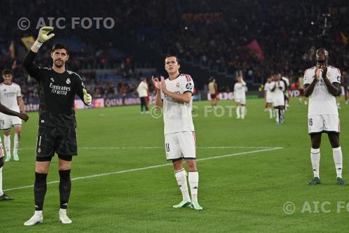 Real Madrid Alvaro Carreras Real Madrid Ibrahima Konate Olimpic match between   Roma 3-4 Real Madrid Roma, Italy 