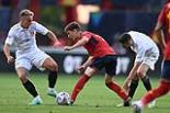 Italy Gavi Pablo Martin Spain Jorginho Jorge Luiz Frello Filho De Grolsh Veste final match between Spain 2-1 Italy Enschede, Netherlands. 